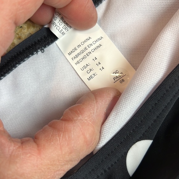 Coco ship Swimsuit Bottom Size 14 Black and White Polka Dot - Picture 5 of 6